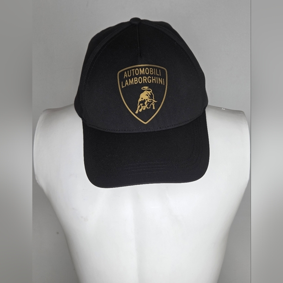 Lamborghini OS Black Shield Hat Rear To Find They Are Out Of Stock In Stores.